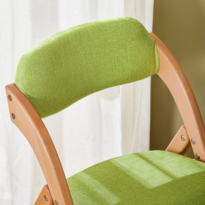 Asadullah Solid Wood Padded Stackable Folding Chair Folding Chair