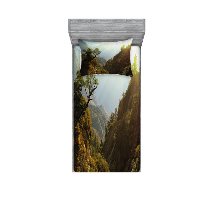 Ensemble de draps Forest Himalaya, Ensemble de draps pour lit simple TG avec drap-hou