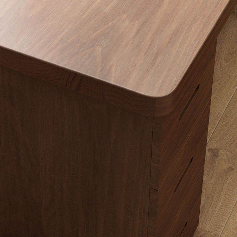 Nut-brown L-Shaped Solid Wood desks, 29.53" H x 62.99" W x 47.24" D, Right Hand Return