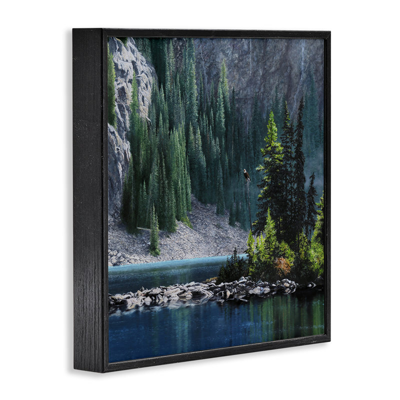 «Tree Spires in Nature», art de la giclée encadrée par Mark Kelso, H 12 po x l 12 po, Giclée encadrée noir minuit