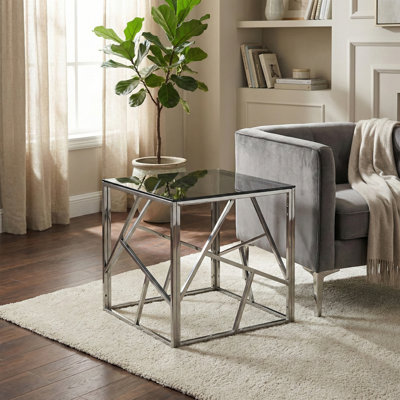 Azor Glass Top Frame End Table