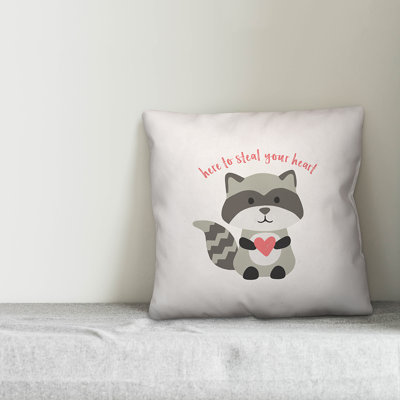  Steal Your Heart Raccoon Throw Pillow