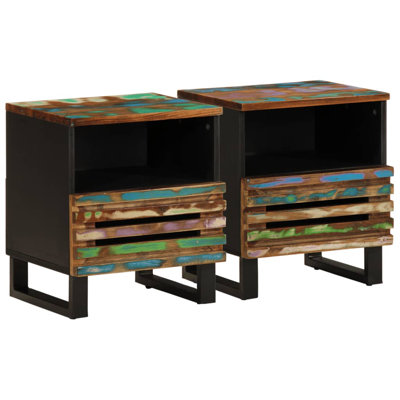 40cm W Steel Bedside Table