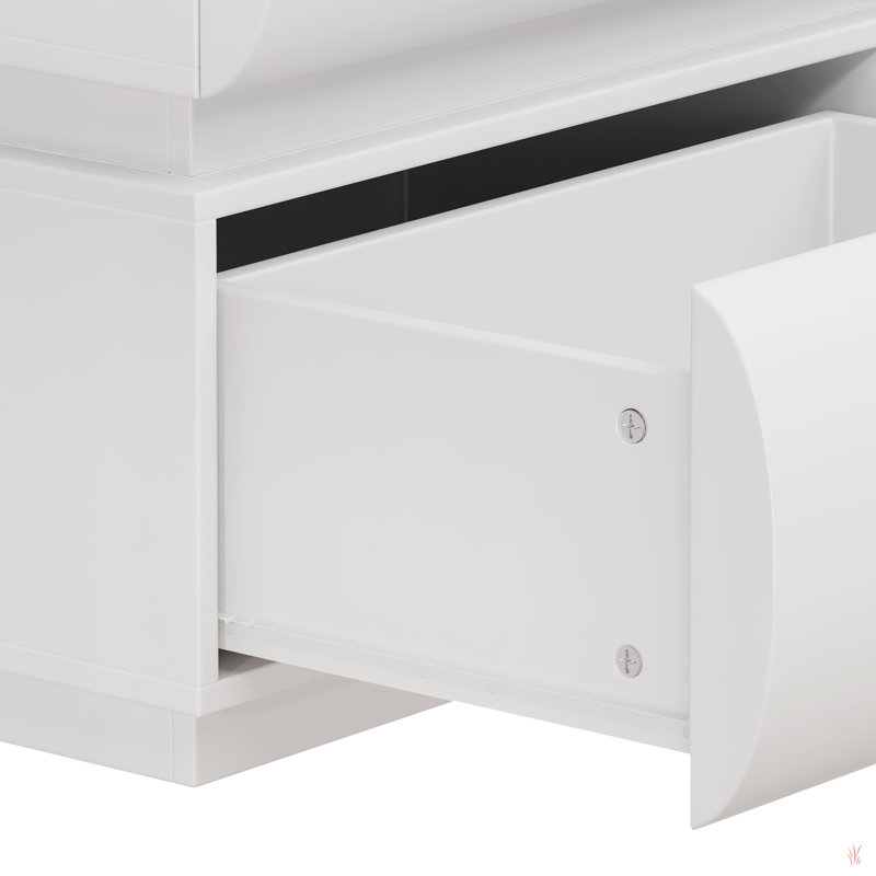 Modern 6 Drawer Dresser For Bedroom, White