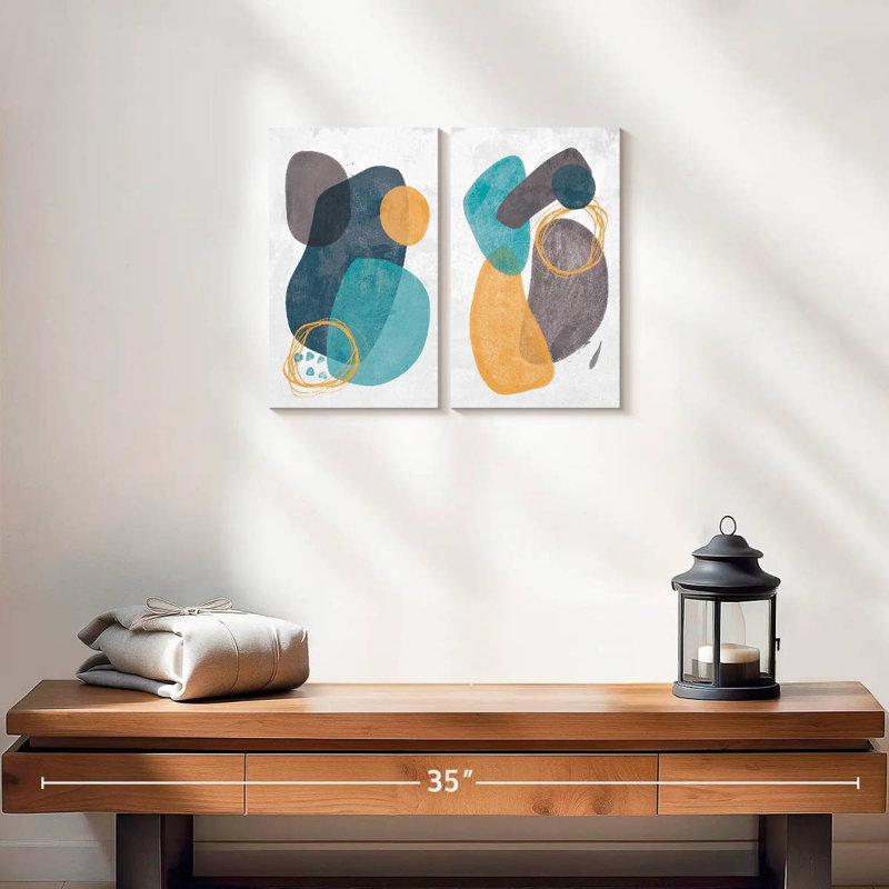 Abstract Tropical Haven Multi Piece Canvas Print, 12" H x 17" W x 1" D