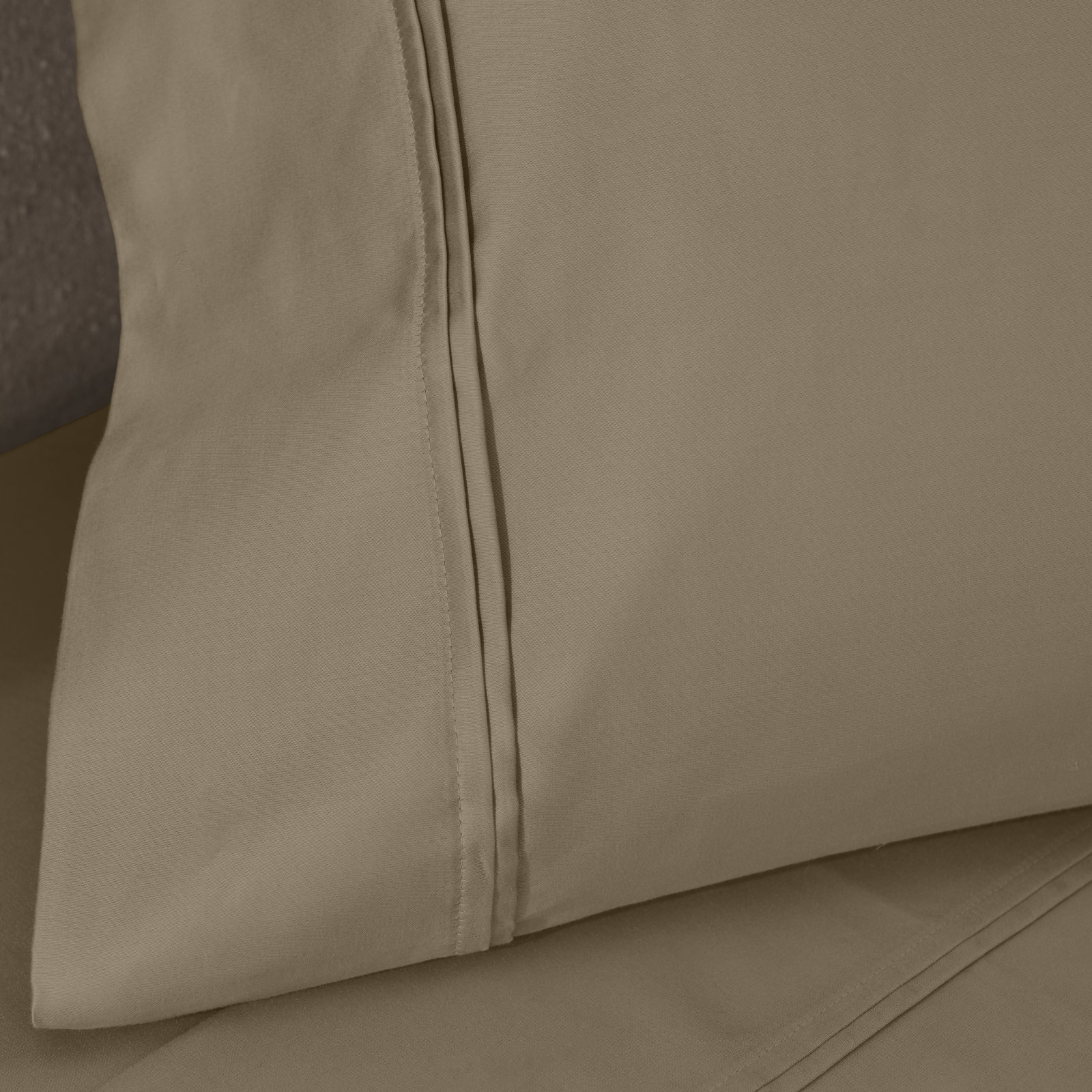 Mellark Cotton Pillowcase, Taupe, King Pillowcase