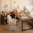 Solid Wood L-Shaped Desk with Integrated Bookshelf-418042454