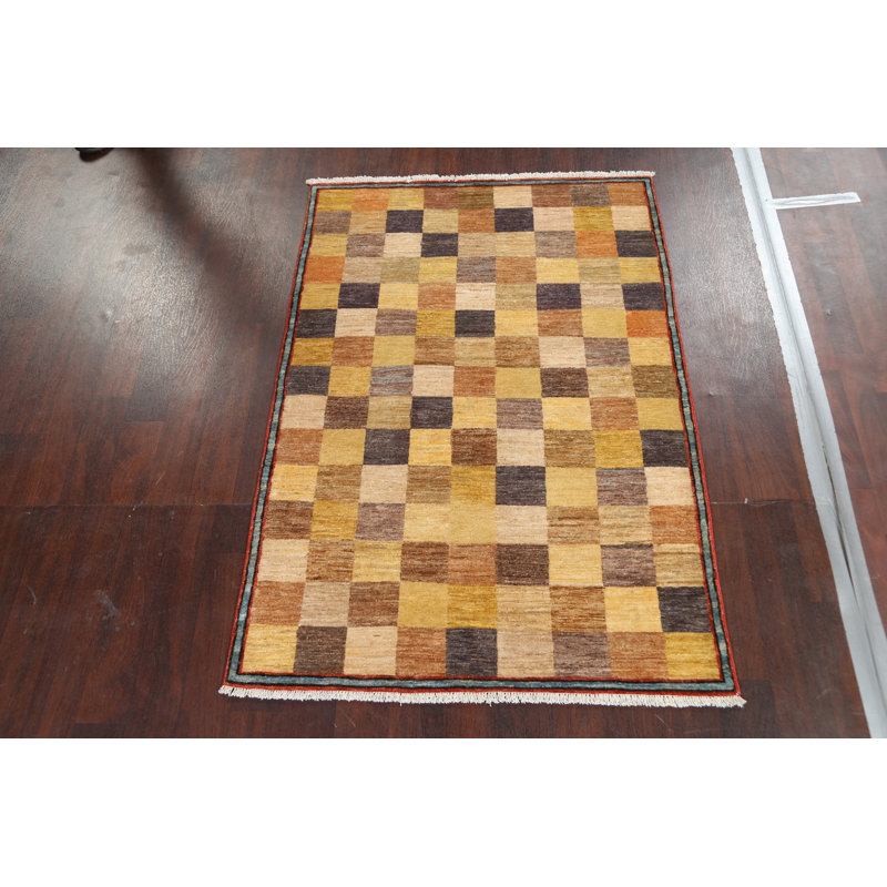 Checkered Gabbeh Area Rug 4x6