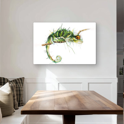 Chameleon on the lookout - Green Animals Metal Print | Home Decor