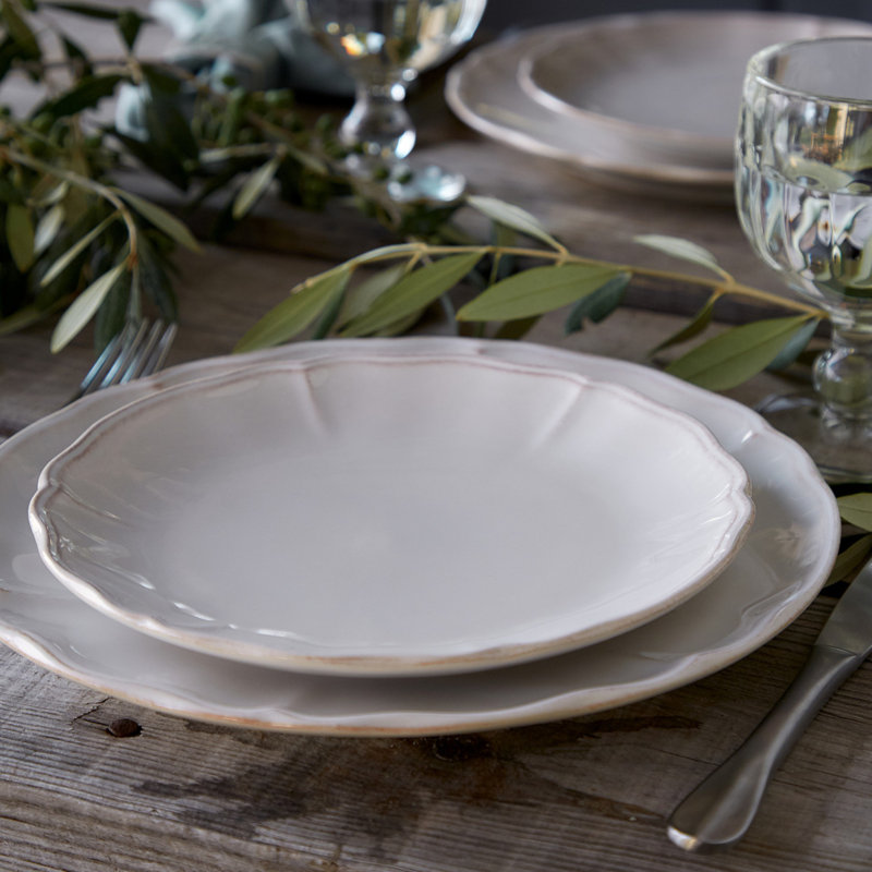Alentejo Fine Stoneware Dinner Plate, Cloud White