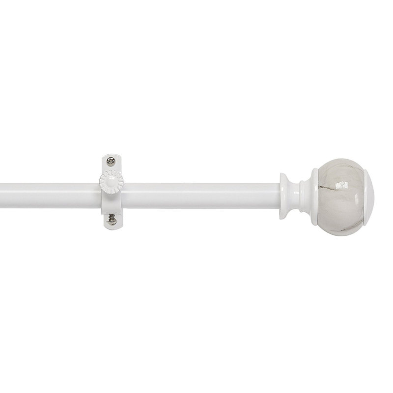 Tringle à rideaux simple Gillon, H 1 po x l 86 po x P 1 po, Blanc