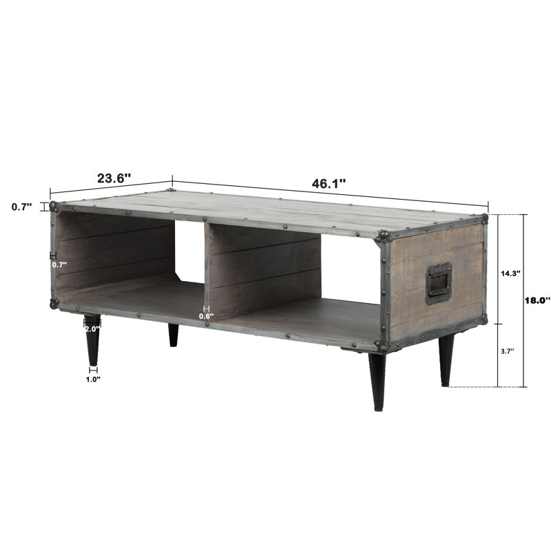 Verdel Solid Wood Single Coffee Table, Gray Wash