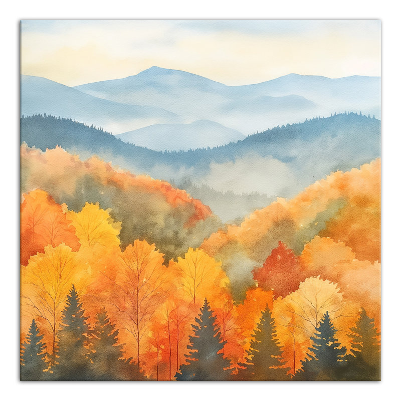 Fall Forest Landscape Canvas Print