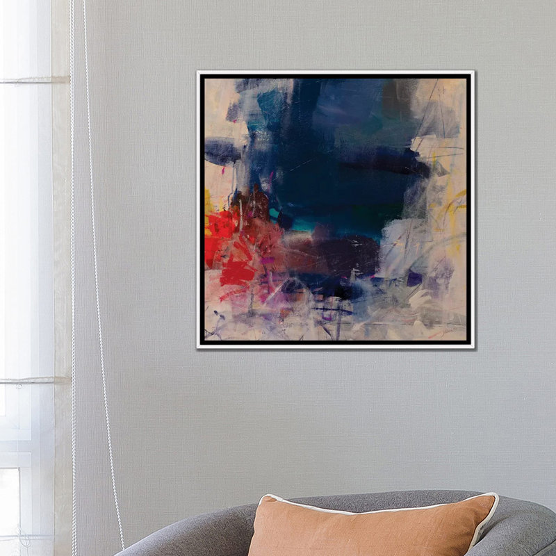 « Blue vacation » par Julian Spencer, reproduction d’art, Toile blanche encadrée, Pas de tapis, H 26 po x l 26 po x P 1,5 po