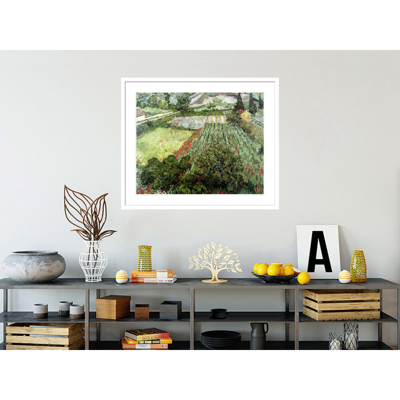 «Field with Poppies» par Vincent van Gogh, impression giclée encadrée, H 33,5 po x l 40,15 po