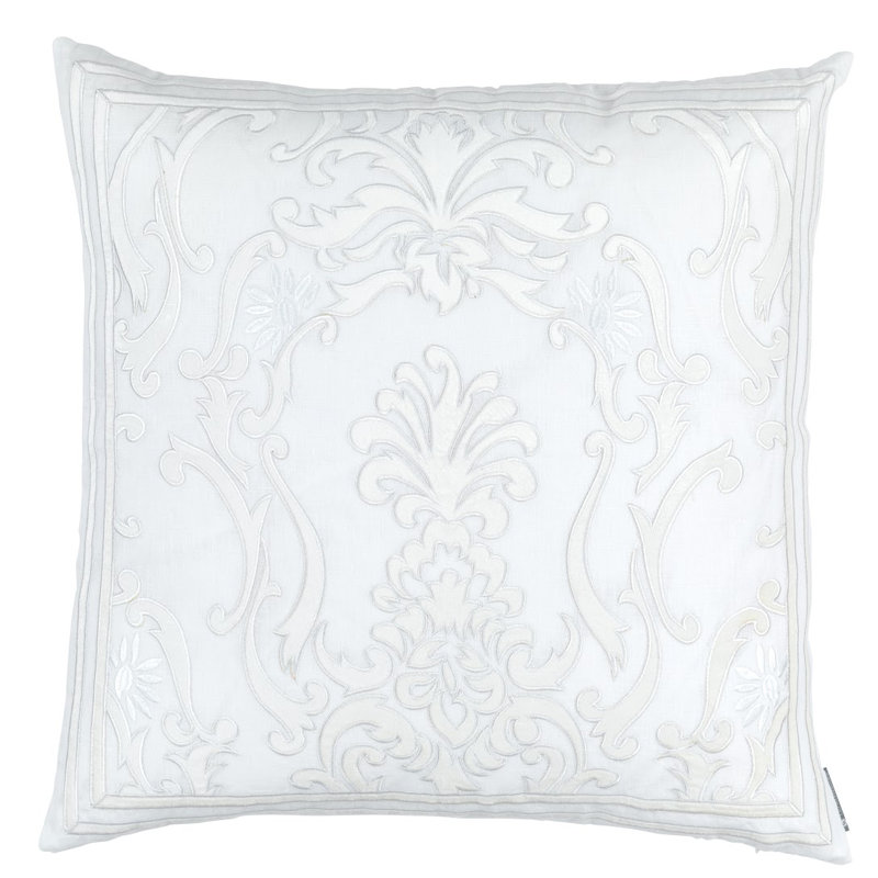 Louie Square Pillow Cover & Insert, White