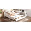 Lit de jour simple avec lit gigogne, structure de lit de jour en bois avec tiroirs de rangement, tablettes latérales et bureau-1854581033-1854581039