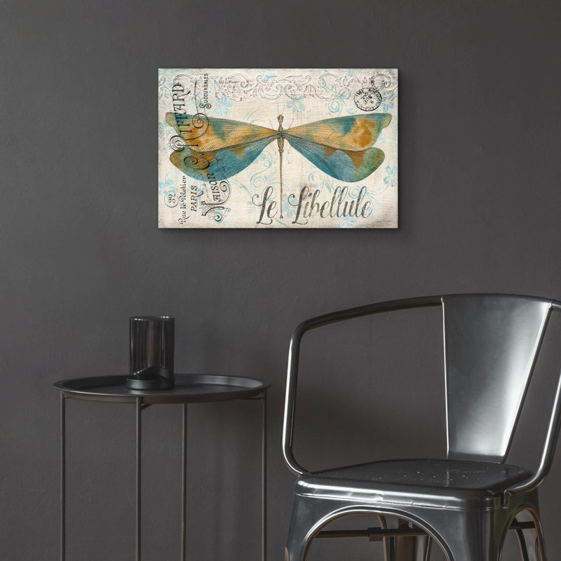 «Lovely Dragonfly» par Jean Plout, art mural en verre acrylique, 24 po x 16 po, 24 po x 16 po
