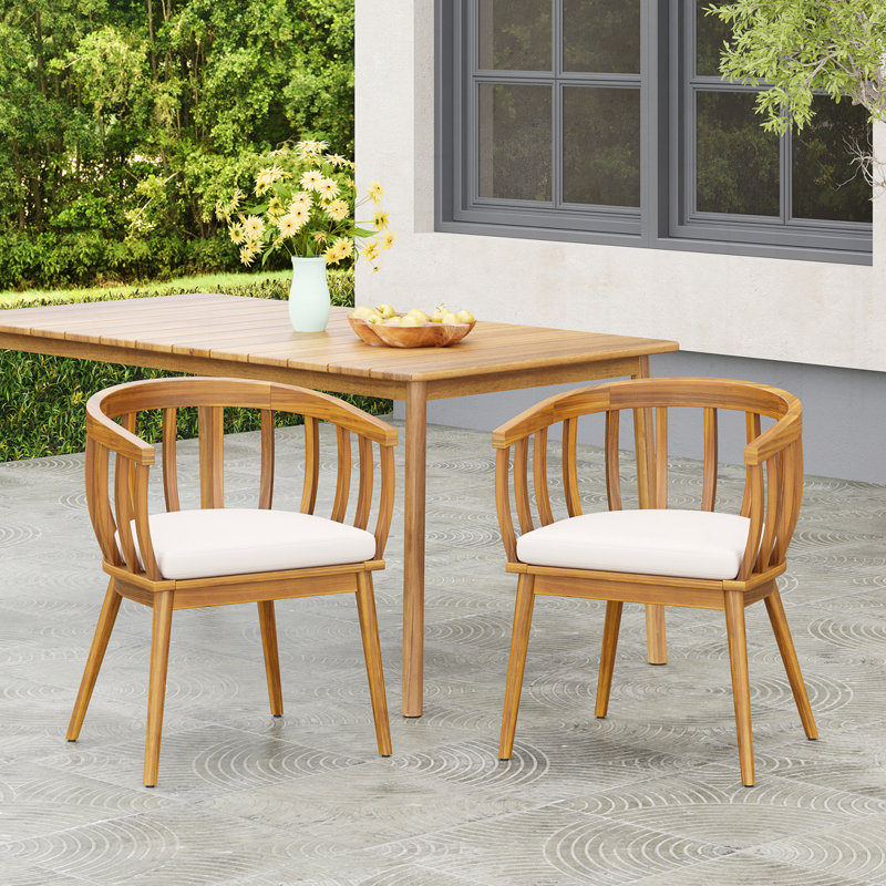 Fauteuil club d'extérieur en bois d'acacia