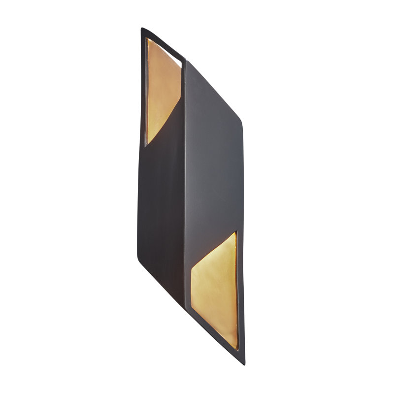 Applique murale 1 lumière DEL Caeli, Noir charbon mat avec intérieur or champagne