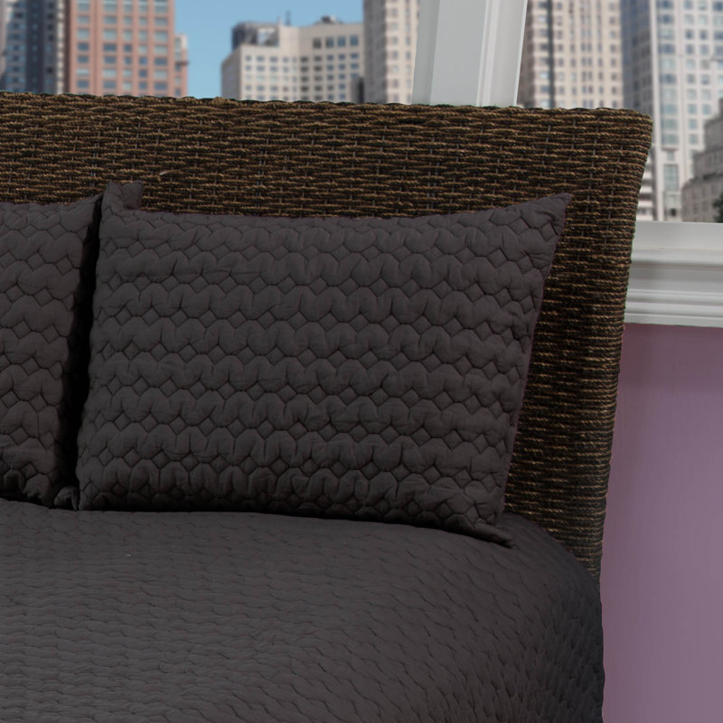 Urban Mesh Cotton Pillow Sham, Black, King