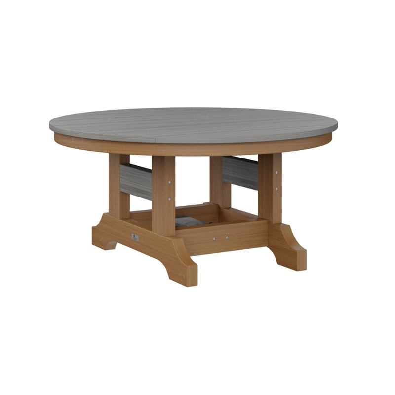 Garden Classic Outdoor Round Coffee Table, Natural Teak, Driftwood Gray