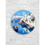 Horloge murale en verre trempé Coastal Town, bateau, décoration de plage bleue, horloge moderne, décoration murale-2100086287-2100086274