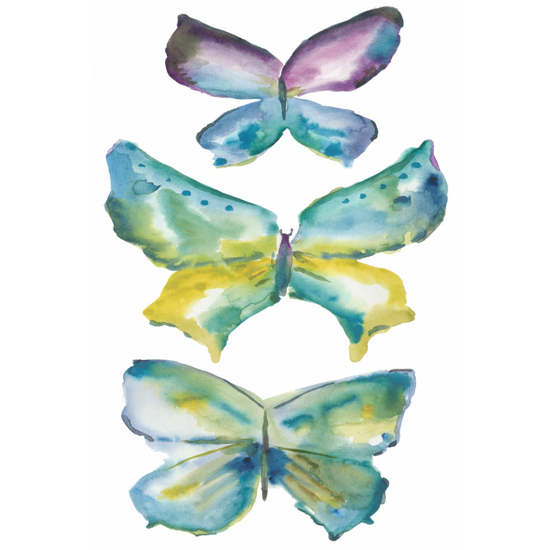 Jeweled Butterflies III by Chariklia Zarris - Wrapped Canvas Painting, 46cm H x 30cm W x 3.8cm D