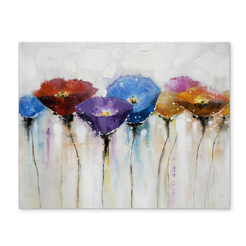 Botanical Blue Polyester Placemat | Colorful Flowers Decor