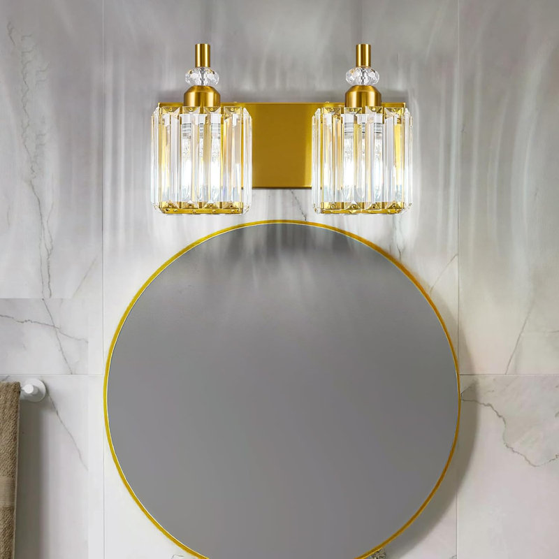 Luminaire de meuble-lavabo moderne avec abat-jour en cristal, éclairage sur miroir pour un décor de salle de bain élégant