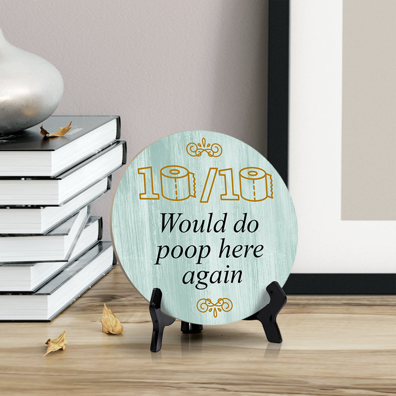 Would Do Poop Here again Table Sign, Green