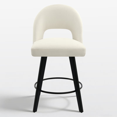 Tabouret de bar et de comptoir pivotant 26 po avec structure en bois massif