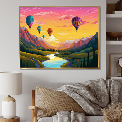 «Hot Air Ballon Bold Scenery II», reproduction sur toile