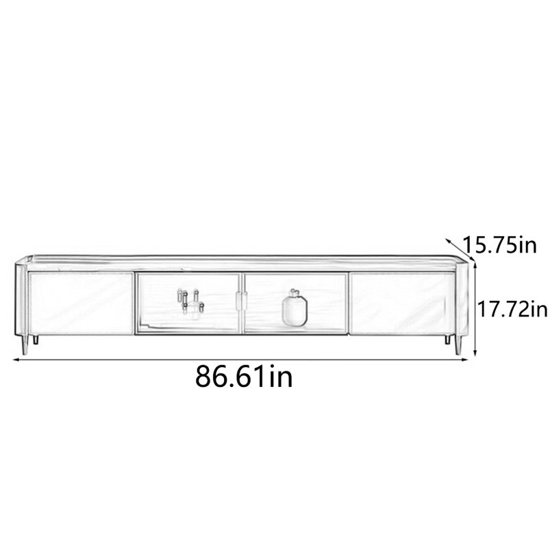 Meuble télé Saddle, 86.61", Brun