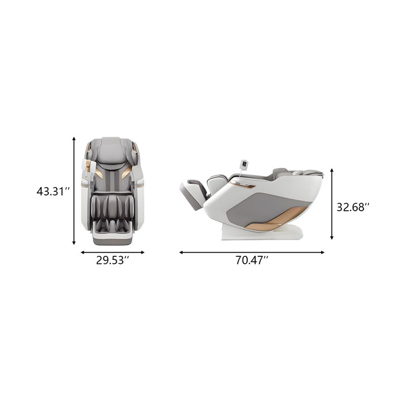 Fauteuil de massage électrique multifonctionnel gris amande pour tout le corps