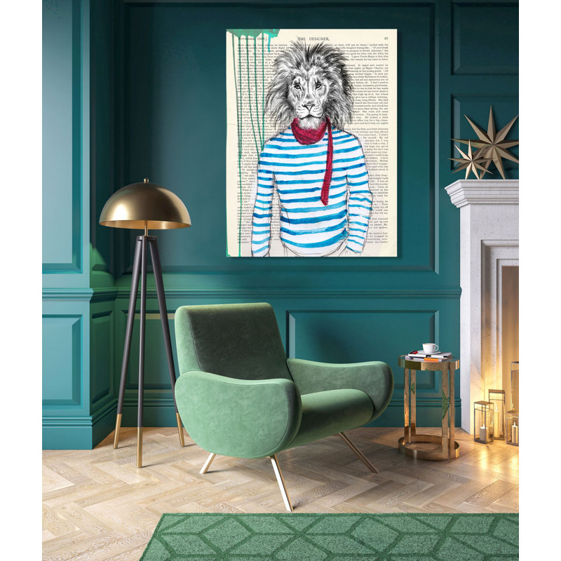 Bohemien Lion 1 Piece Wrapped Canvas Wall Art, 80cm H x 60cm W x 4cm D