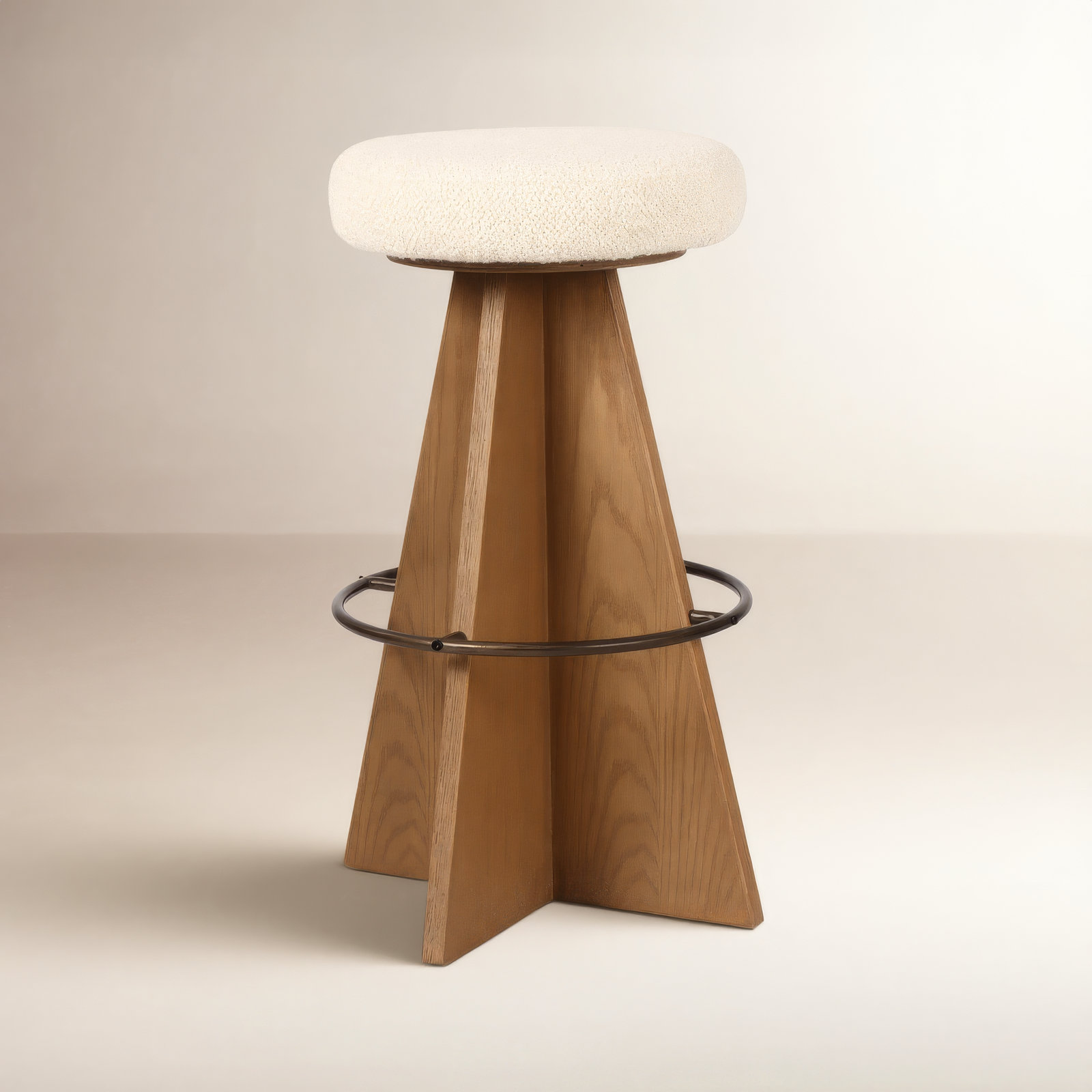 Vega Swivel Bar and Counter Stool, Counter Stool (27.75" Seat Height), White, Brown