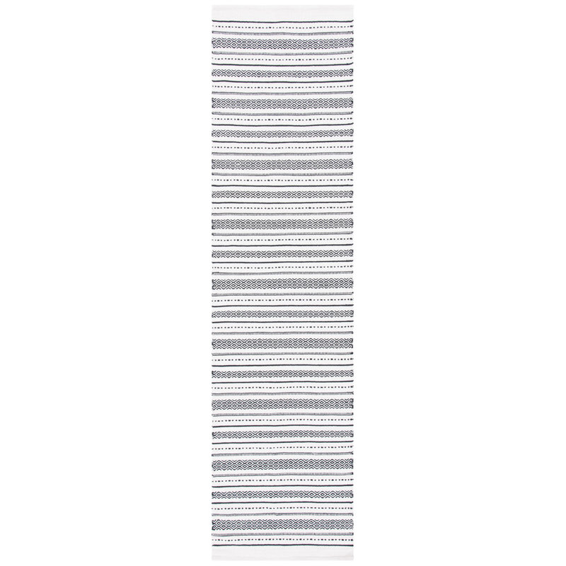 Tapis rayé en coton Mehara, Tapis de couloir 2 pi 3 po x 9 pi