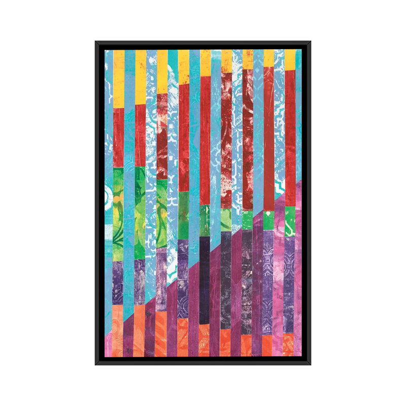 « quilted monoprints iii », impression sur toile, H 26 po x l 18 po x P 1,5 po, Toile avec cadre noir, Pas de tapis