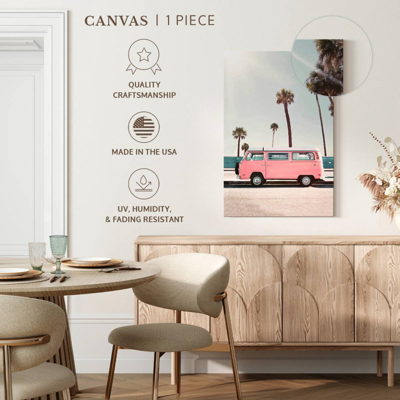 Pink Surfer Van, 39" H x 26" W