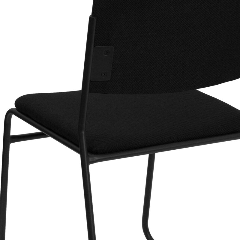 Chaise empilable à haute densité Nickl, Noir, Tissu noir