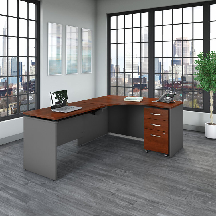 Series C 60W x 43D 3 Position Sit to Stand L Shaped Desk with Mobile File Cabinet
