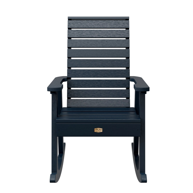 Chaise berçante en plastique Elisiah, Bleu fédéral