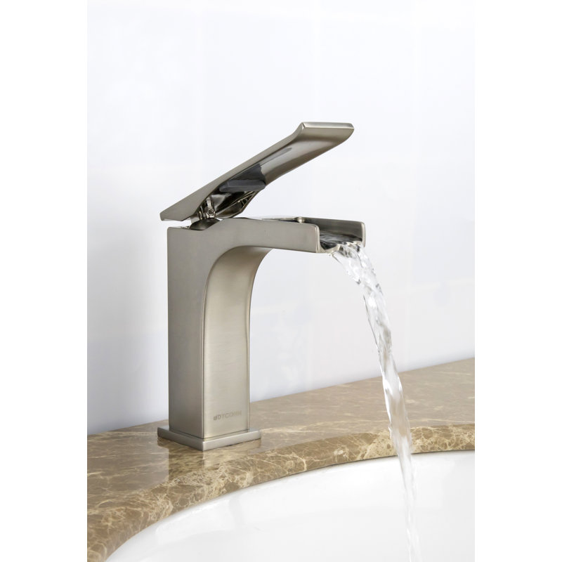 Robinet pour salle de bain à un trou, Nickel brossé