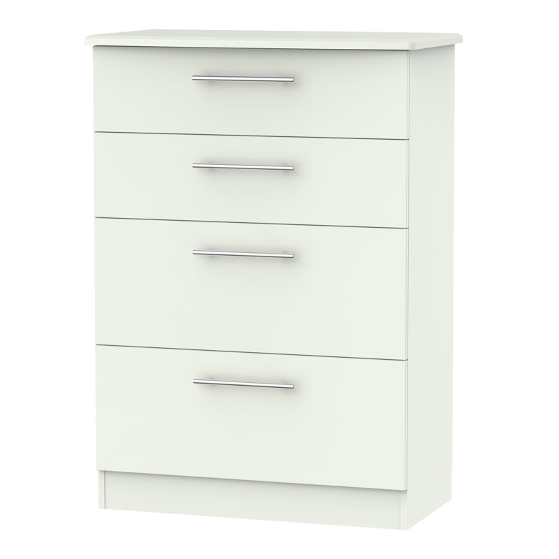 Fully Assembled Levine 4 Drawer Chest, Porcelain Matt