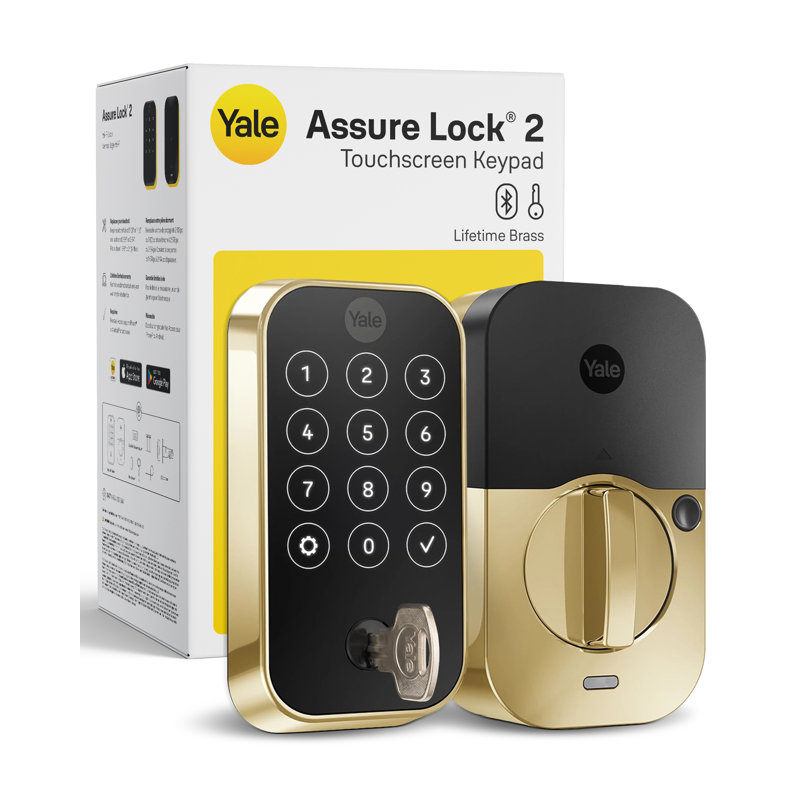 Yale Home Assure Lock 2 Keyed Touchscreen Smart Lock with Bluetooth, Lifetime Brass