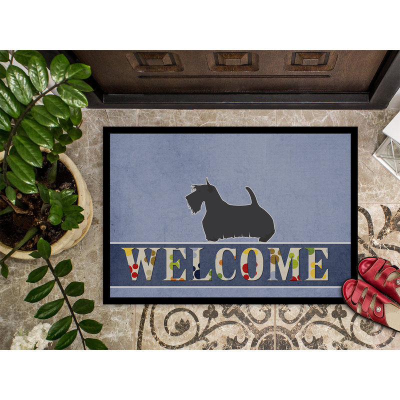 Tapis d'entrée antidérapant Scottish Terrier, l 24 po x L 36 po