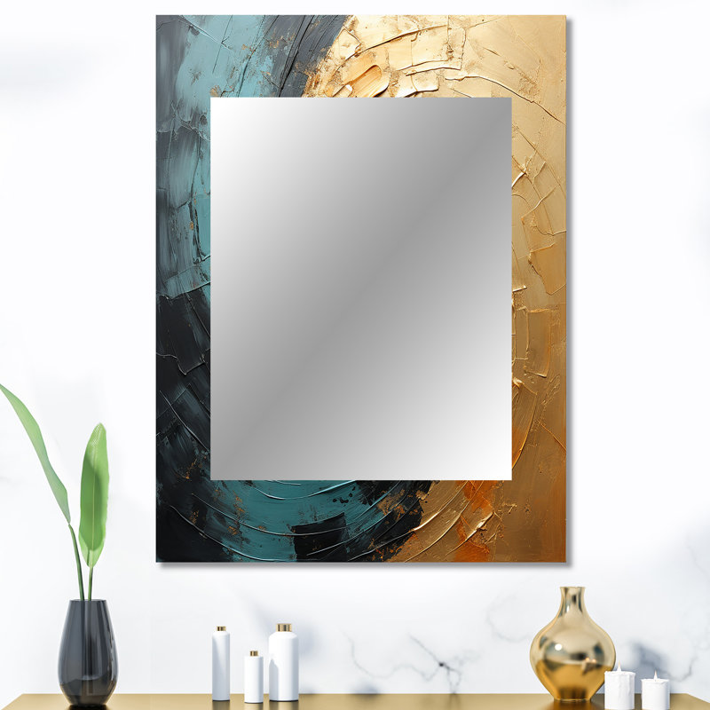 Désert mirage tourbillon Vortex IV - miroir spirales abstraites, miroir mural moderne unique, art imprimé en métal