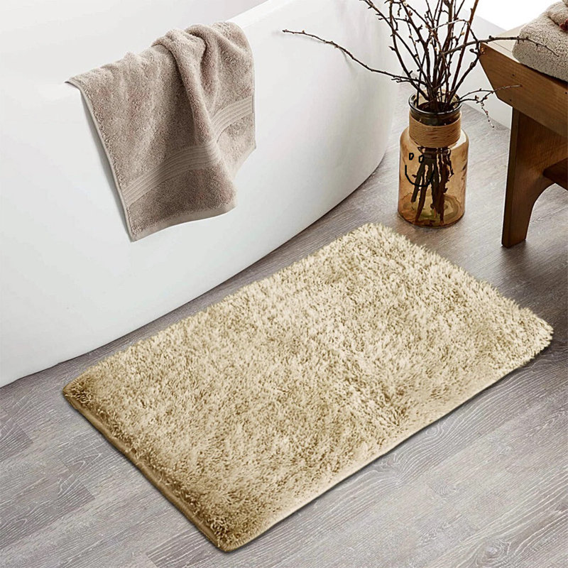 Polypropylene Plastic Non-Slip Bath Mat, Cream, Single - 110cm L x 60cm W