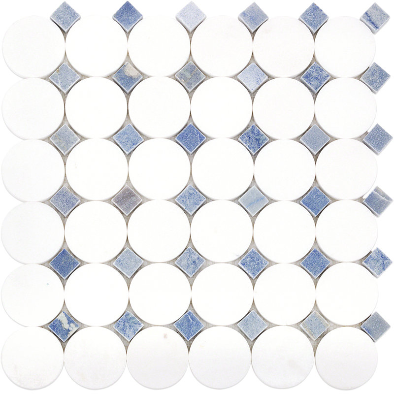 Carreau de mosaïque de plancher et de mur en marbre 12 po x 12 po x 8 mm Orbit